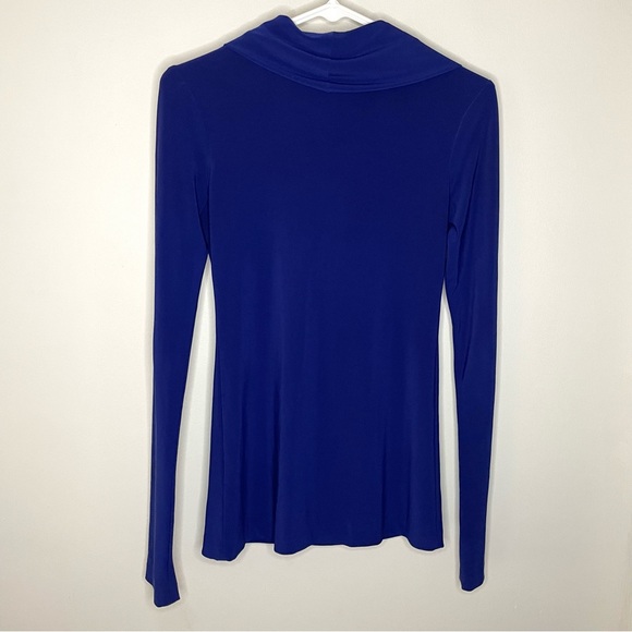 Norma Kamali Royal Blue Soft Draped Cowl Neck Blouse Size S - Picture 5 of 5